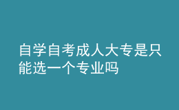 自學自考成人大專是只能選一個專業(yè)嗎 
