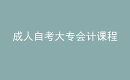 成人自考大專會(huì)計(jì)課程 