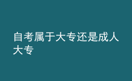 自考屬于大專還是成人大專 