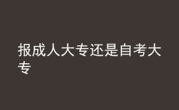 報成人大專還是自考大專 