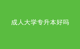 成人大學(xué)專升本好嗎