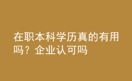 在職本科學(xué)歷真的有用嗎？企業(yè)認(rèn)可嗎 