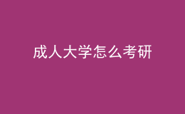 成人大學(xué)怎么考研
