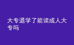 大專退學了能讀成人大專嗎
