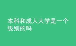 本科和成人大學是一個級別的嗎