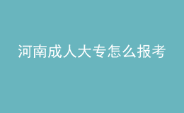 河南成人大專怎么報考