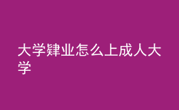 大學(xué)肄業(yè)怎么上成人大學(xué)