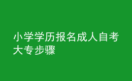 小學學歷報名成人自考大專步驟 