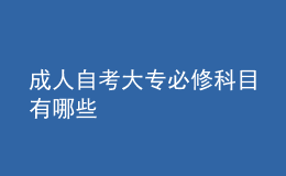 成人自考大專必修科目有哪些 