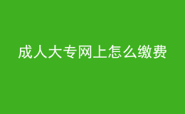 成人大專網(wǎng)上怎么繳費(fèi)
