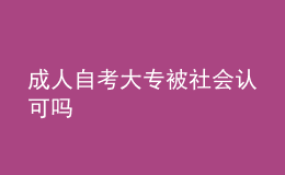 成人自考大專被社會(huì)認(rèn)可嗎 