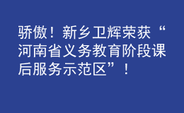驕傲！新鄉(xiāng)衛(wèi)輝榮獲“河南省義務(wù)教育階段課后服務(wù)示范區(qū)”！