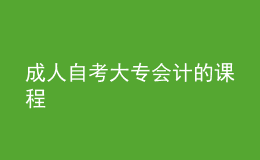 成人自考大專會(huì)計(jì)的課程 