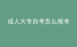 成人大專自考怎么報考 
