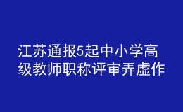 江蘇通報5起中小學高級教師職稱評審弄虛作假案例