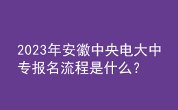 2023年安徽中央電大中專報名流程是什么？