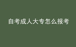自考成人大專怎么報(bào)考 