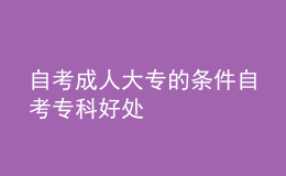 自考成人大專(zhuān)的條件 自考專(zhuān)科好處 