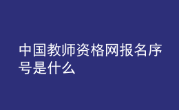 中國教師資格網(wǎng)報名序號是什么