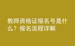 教師資格證報(bào)名號(hào)是什么？報(bào)名流程詳解