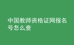 中國(guó)教師資格證網(wǎng)報(bào)名號(hào)怎么查