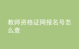 教師資格證網(wǎng)報(bào)名號(hào)怎么查