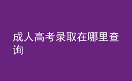 成人高考錄取在哪里查詢