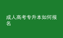 成人高考專升本如何報(bào)名