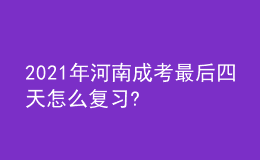 2021年河南成考最后四天怎么復(fù)習(xí)?