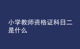 小學(xué)教師資格證科目二是什么