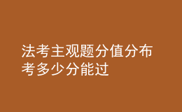 法考主觀題分值分布 考多少分能過
