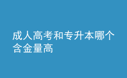 成人高考和專升本哪個(gè)含金量高