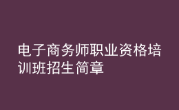 電子商務(wù)師職業(yè)資格培訓班招生簡章