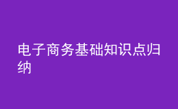電子商務(wù)基礎(chǔ)知識(shí)點(diǎn)歸納