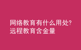 網(wǎng)絡(luò)教育有什么用處?遠程教育含金量