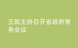 王凱主持召開省政府常務會議