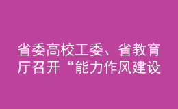 省委高校工委、省教育廳召開“能力作風(fēng)建設(shè)年”活動(dòng)動(dòng)員部署會(huì)