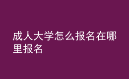 成人大學(xué)怎么報名在哪里報名