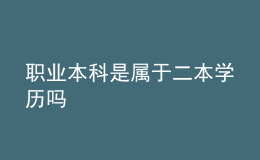 職業(yè)本科是屬于二本學(xué)歷嗎