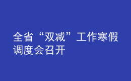 全省“雙減”工作寒假調(diào)度會(huì)召開