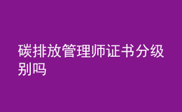 碳排放管理師證書(shū)分級(jí)別嗎