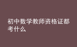 初中數(shù)學教師資格證都考什么