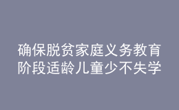 確保脫貧家庭義務(wù)教育階段適齡兒童少不失學輟學