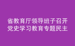 省教育廳領(lǐng)導(dǎo)班子召開黨史學(xué)習(xí)教育專題民主生活會
