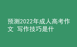預(yù)測2022年成人高考作文 寫作技巧是什么