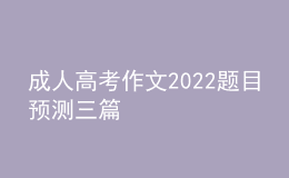 成人高考作文2022題目預(yù)測三篇