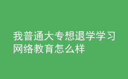 我普通大專想退學學習網(wǎng)絡教育怎么樣