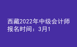 西藏2022年中級(jí)會(huì)計(jì)師報(bào)名時(shí)間：3月10日至3月31日