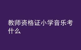 教師資格證小學音樂考什么