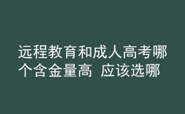 遠程教育和成人高考哪個含金量高 應(yīng)該選哪個